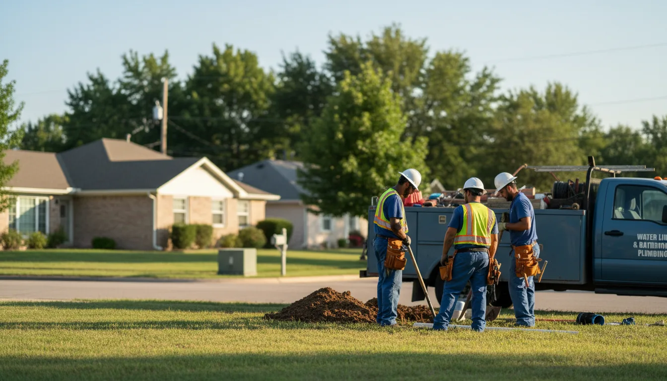 Residential water line and bathroom plumbing service in Buford, WY